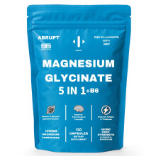 120 Vegan Capsules 5-in-1 Magnesium Glycinate 1860mg Complex with Vitamin B6 - High Bio-Availability Formula, UK-Made in Allergen-Free GMP Facili