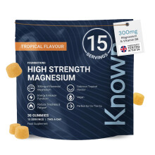 Known Delicious High-Strength Magnesium Gummies – 300mg Elemental Magnesium – Natural Mixed Tropical Flavour – 30 Vegan Gummies, 15 Day Supply