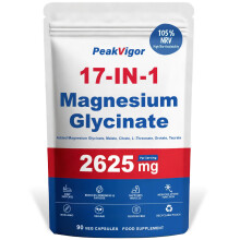 Magnesium Glycinate for Sleep 2625mg, 17-in-1 Complex Supplements as 800mg Glycinate, L-Threonate, Taurate, Citrate, Malate, Orotate, High Absorp
