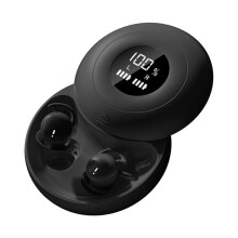 Bluetooth 5.4 Sleep Earbuds, Mini Invisible Silicone Earbuds for Side Sleepers, Noise Blocking, LED Display for Small Ears (Black)