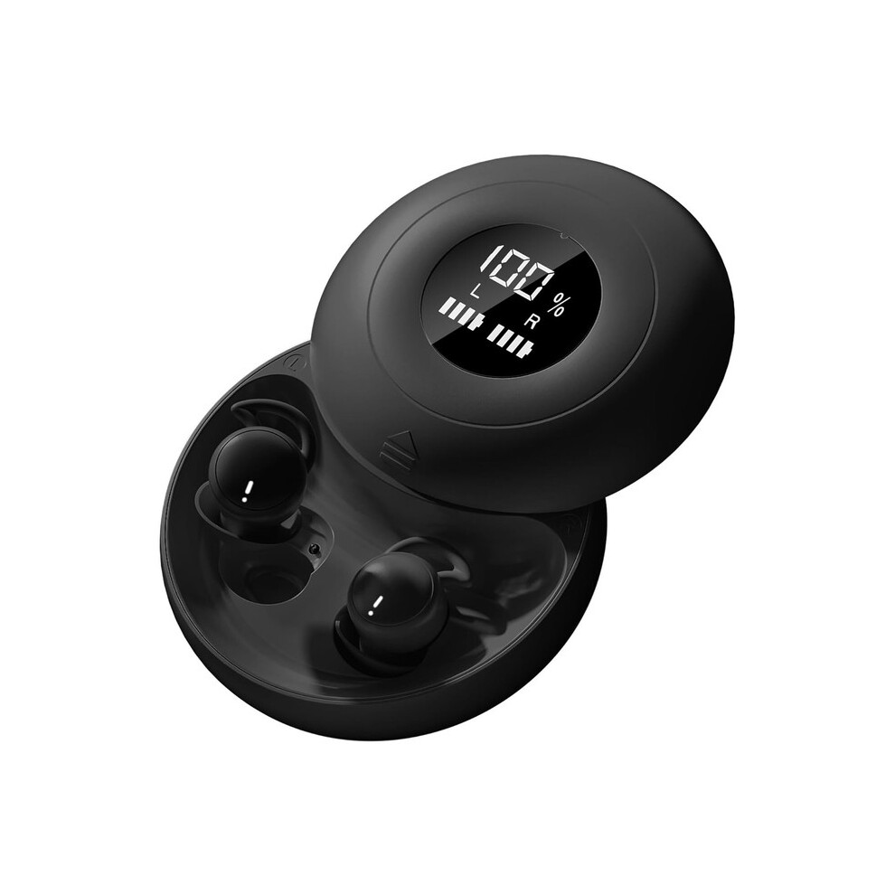 Bluetooth 5.4 Sleep Earbuds, Mini Invisible Silicone Earbuds For Side Sleepers, Noise Blocking, Led Display For Small Ears (Black) Black 6976917409417