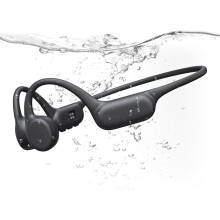 Bone Conduction Swimming Headphones, IPX8 Waterproof, 32GB MP3 Mode, Bluetooth 6.0, 8H Playtime, Open Ear for Running (Black)