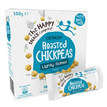 The Happy Snack Company Roasted Chickpeas Lightly Salted - Pack of 20 x 25g, Deliciously Healthy Snacks, Plant Based Protein & Fibre. Low Fat, Sugar