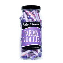 Parma Violets Sweets - Original Classic Retro Parma Violets in a Gift Jar by Bentley & Ackerma Sweet Shop.
