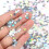 Είδη πάρτι Glitter Star Confetti για διακόσμηση τέχνης Laser Silver Diy Crafts, Μεταλλικό φύλλο 4
