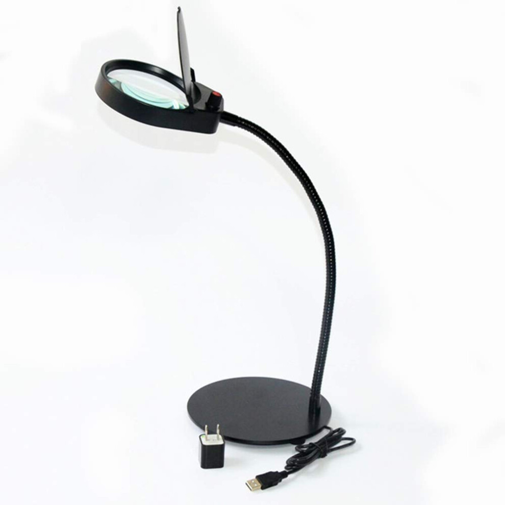 Light 5X Led Desktop Magnifying Glass With 26ÂLed Bright Adjustable Swivel Arm And Handsâ Lamp For Reading Crafts Soldering