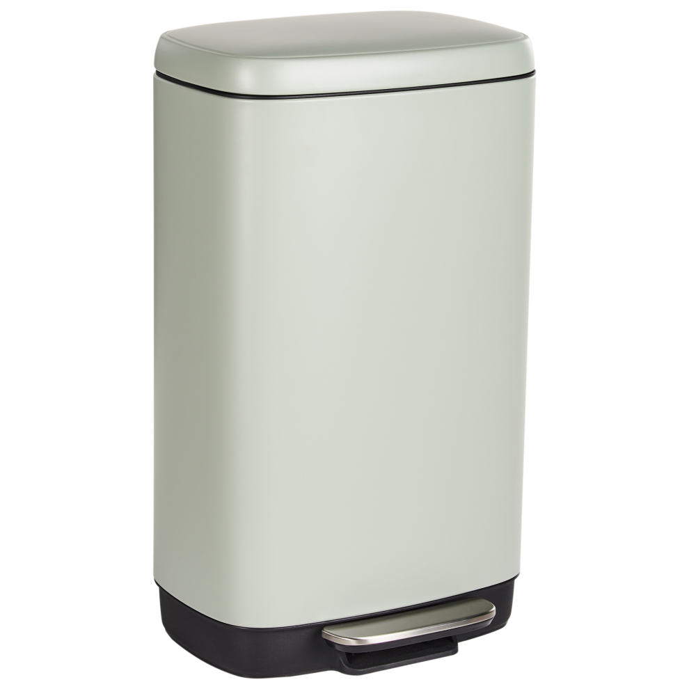 Beliani Pedal Waste Bin 30 L Ecocollect Metal Light/Green