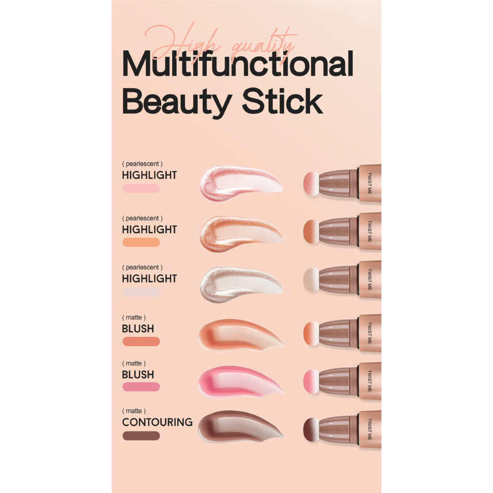 (C1# Finishing) 12ML Natural Blush Liquid Beauty Wand Women Face Lasting Shimmer Highlight Blush