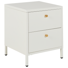 2 Drawer Bedside Table KYLEA Metal White