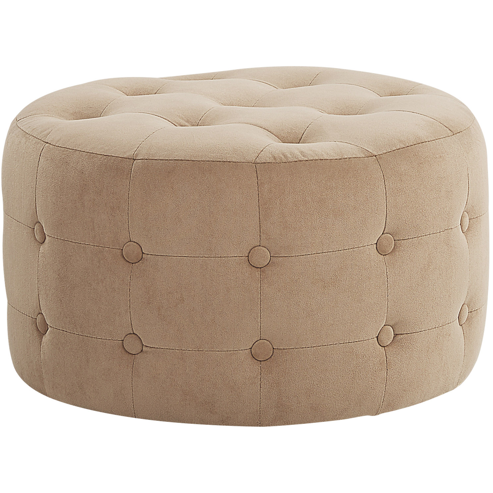 Beliani Pouffe Tampa Velvet Sand Beige Cream