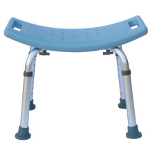 Adjustable Shower Chair for Seniors with NonSlip Suction Feet, Ergonomic Seat, Supports 300 lbs (Blue)