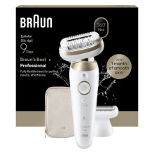 Elektrischer Epilierer - BRAUN - SES9-030 3D - 2 Modi - 50 Min - Wasserdicht - Weiß / Gold