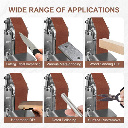 Belt Grinding Machine Tool with Sanding Belt Sharpening Grinding Electric Sander Diy Polisher Machine US Plug