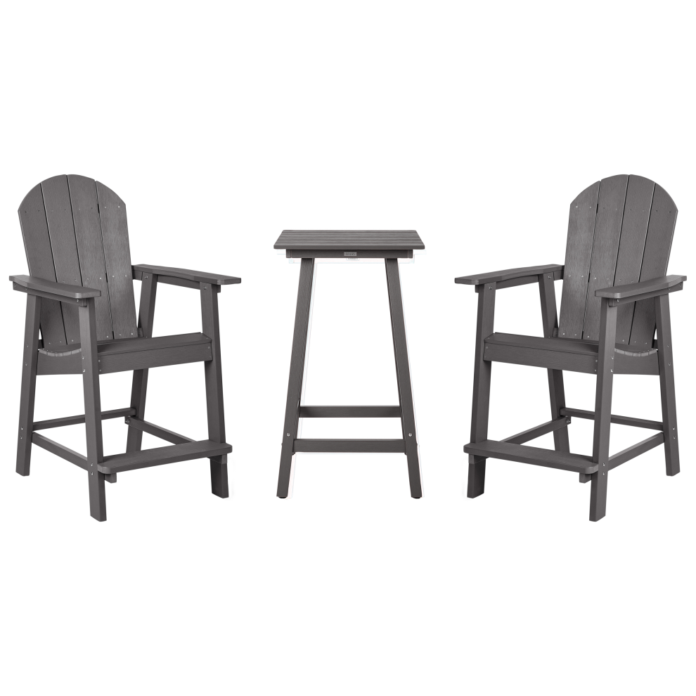 Beliani Bistro Set Adirondack Dark Grey