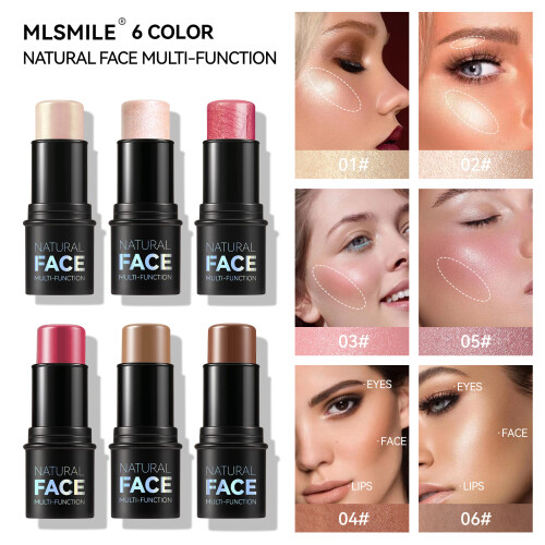 (04#) Highlighter Stick Shimmer Creamy Texture Water Proof  Concealer Makeup 2
