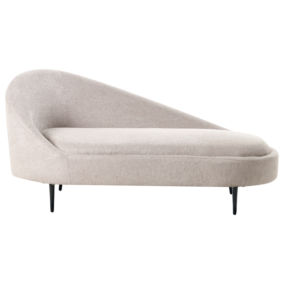 New Beliani Left-Hand Chaise Lounge Valreas Fabric Taupe Brown