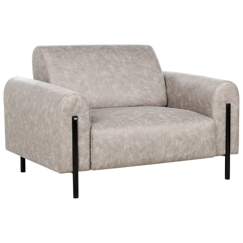 Beliani Armchair ASKIM Fabric Light Grey