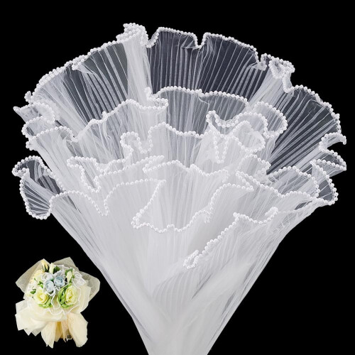 White Flower Wrapping Mesh Roll – 2Pack, 4m Each