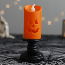 Świece LED w kształcie dyni na Halloween – 2 sztuki w kolorze pomarańczowym