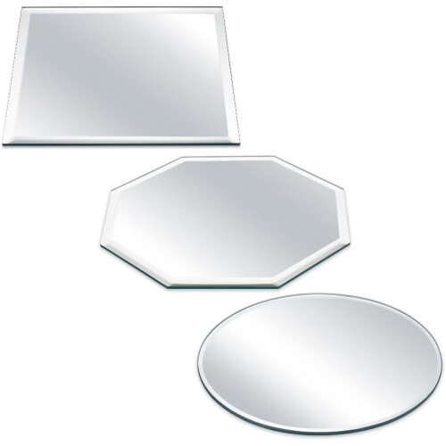 Beveled Glass Mirror Panels 6 in Square Round Octagon