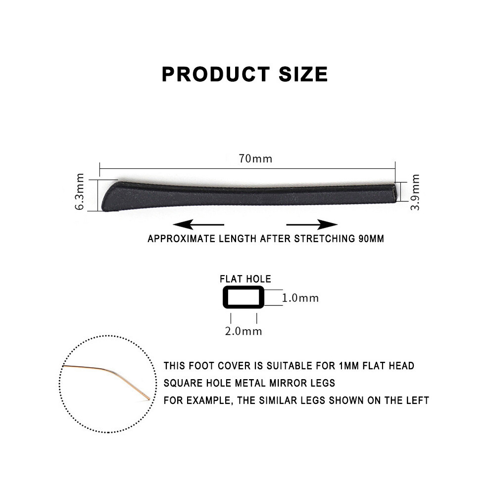 White (White) 4 Pairs Eyeglasses Silicone Rubber Temple End Tips Ear Sock Replacement Pieces
