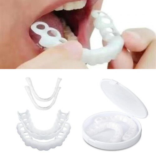 (For Lower Teeth) Snap On Bottom Upper Lower False Teeth Set Dental Veneers Dentures Fake Tooth 2