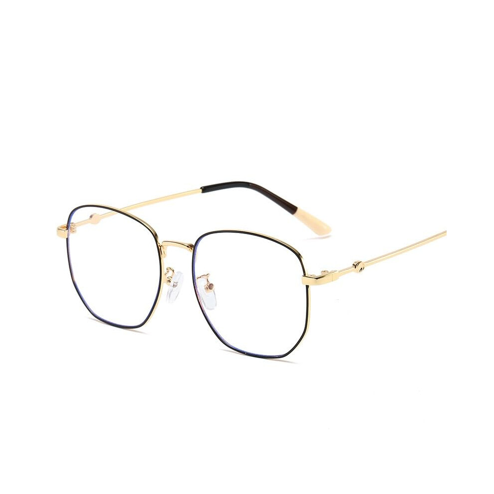Blue/Light/Black Blocking Reading Glasses +350 Gold Metal Frame Computer Readers For Eye Fatigue Relief