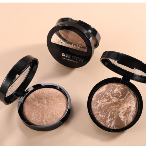 (06#Deep) 6-Color Baked Marble Pressed Setting Powder for Oil Control 2