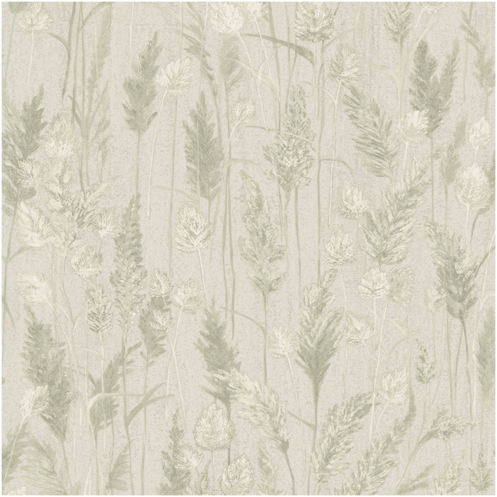 Vinyl Neutral Meadow Grasses Green Wallpaper Botanical Leaf Trail Decor 5411012536909