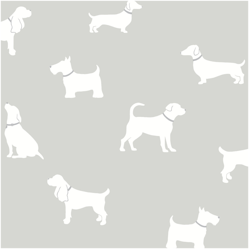 Colours Pooch Grey Mica effect Dogs Smooth Wallpaper Brand New And Sealed - Image 5