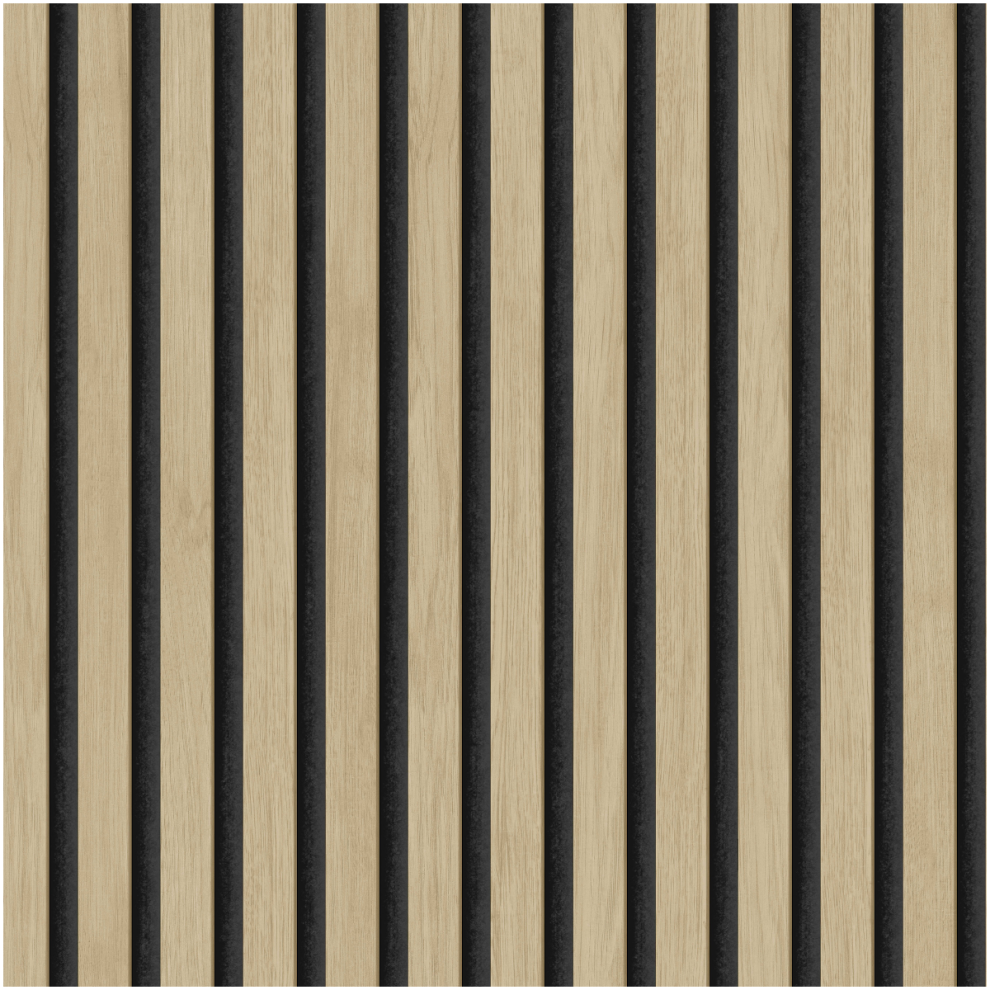 Natural Wood Slat Wallpaper Acoustic Wood Panel Effect Oak Modern Feature Wall