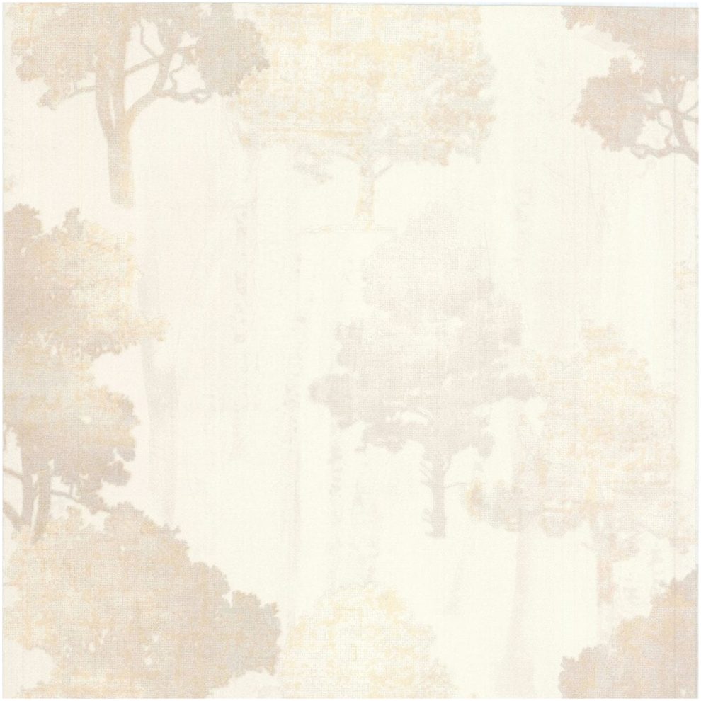 Textured Vinyl Cream Beige Wallpaper Woodland Tree Silhouette Feature Wall - Image 4