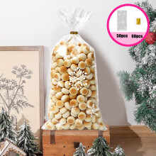 50 stk. klare plastposer til julegodteri 12,5 x 27 cm