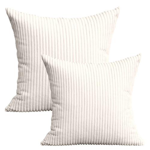 Conjunto de 2 capas de almofada decorativas AQITTI em veludo cotelê, 50x50cm (20x20 polegadas).