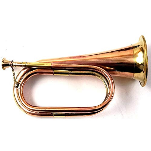 Handmade Full Size Pure Brass Bugle To Play Brown 2