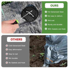 50-Teiliges Set U-Förmiger Gartenklammern mit Unterlegscheiben Zur Sicheren Befestigung im Boden und Zur Unkrautbekämpfung