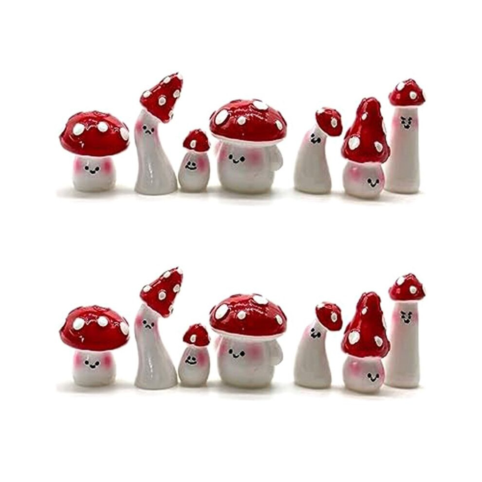 Torribaly 14Pcs Mushrooms For Crafts Little Fairy Garden Mushrooms Tiny Resin Mushroom Decor Mushroom Miniatures Statue