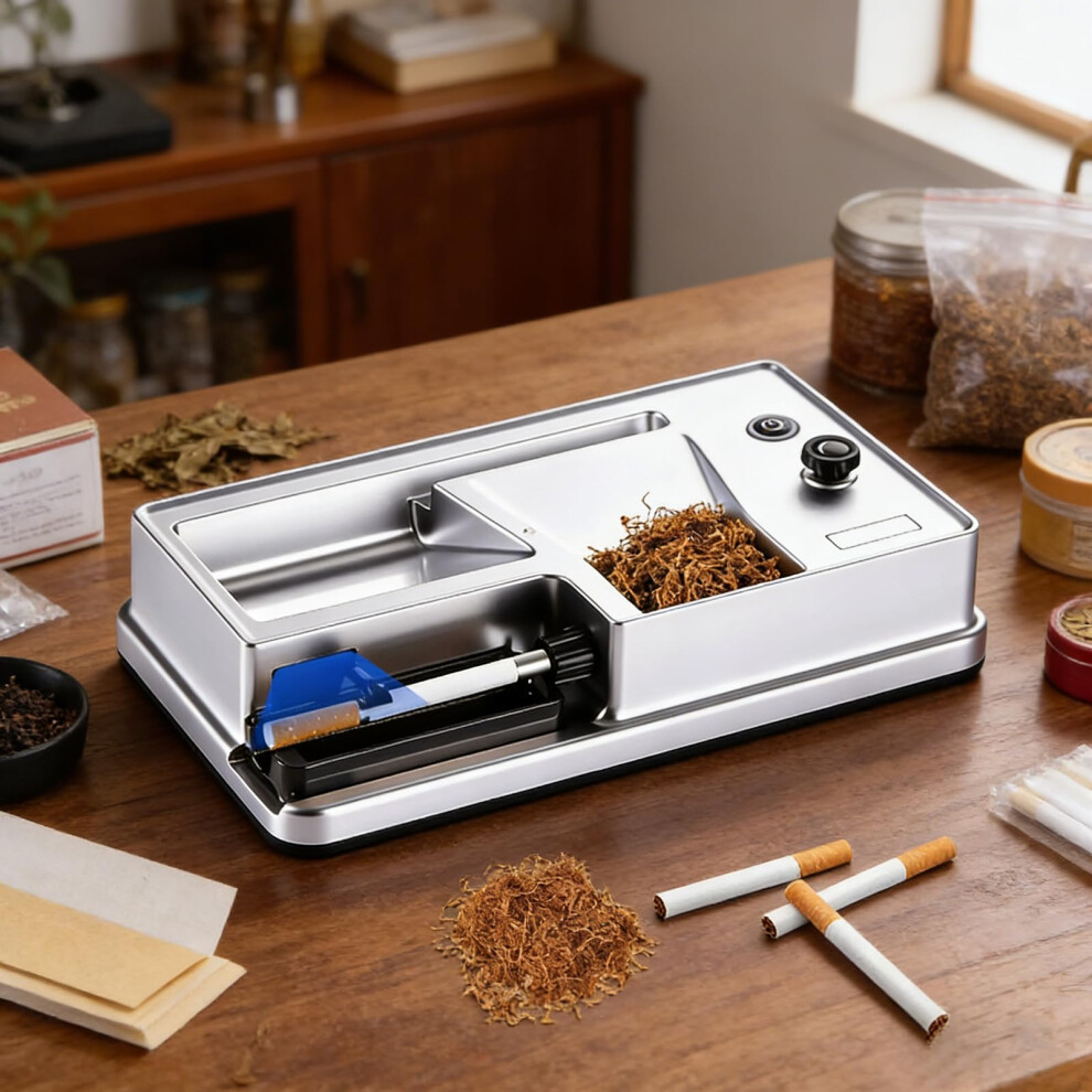 Electric Cigarette Rolling Machine with Smart Sensor, Automatic Tobacco Tube Filler 6.5mm 8mm White