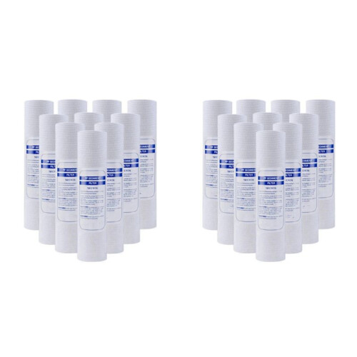20 ST Universal Vattenfilter PP Bomullsfilterpatron Sedimentvattenfilter Polypropenmaterial, 1 Mikrometer