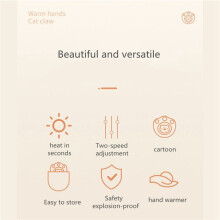 2X Portable Hand Warmer 2400Mah USB Charge Power Bank Rechargeable Hand Warmer for Winter Outdoor Hiking White