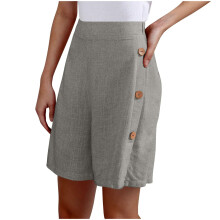 Women Casual ShortsAthletic Loose Running Short Pants-Gray XXL