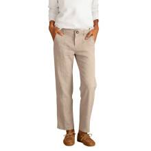 Women Linen Pants Wide Leg Dress Pants Casual Button-Khaki L