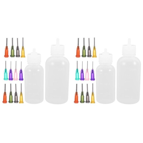 2 Set Customized Plastic Bottle Tool Slip Trailer Bottle Ceramic Glaze Plastic Rubber Stopper Trailer for Pottery Glaze