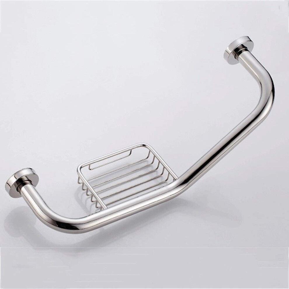 Stainless Steel Grab Bar for Bathroom with Soap Basket, AntiSlip Safety Handrail for Elderly Support