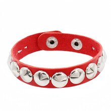 Modieuze unisex-polsbandketting met spikes voor dagelijks-Rood