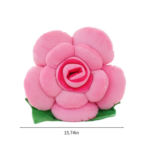 Rose Plush Pillow Pink 30x30cm Short Plush 2