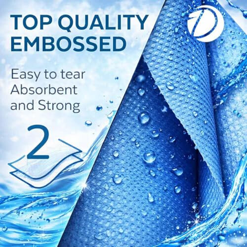 12 x Centre Feed Rolls Blue Tissue Paper Roll (2 Ply) 2
