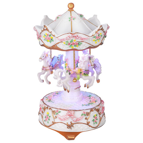White Resin Vintage Music Box for Desktop