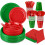 Christmas Plastic Dinnerware Set – Red & Green, 400pcs 1