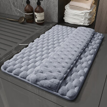 (Grey, 60cm*40c) Soft Long-Haired Bathroom Non-Slip Mat, Foot-Wiping Bathroom Mat, Memory Foam Bathroom Non-Slip Mat